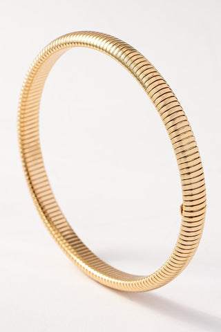 8mm Chunky Snake Stretch Bangle Gold