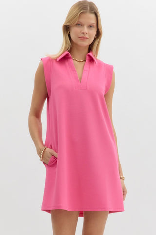 Collared V-Neck Mini