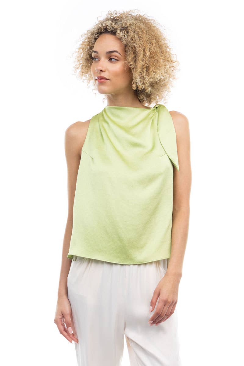 Sleeveless Blouse With Shoulder Tie