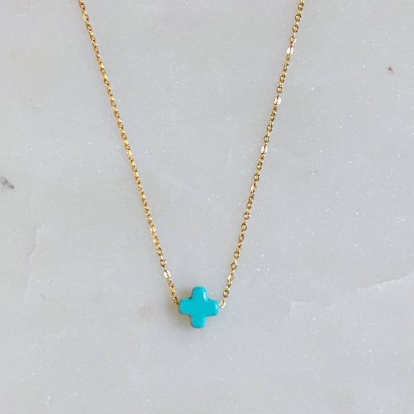 Cross Necklace Blue