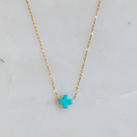 Cross Necklace Blue