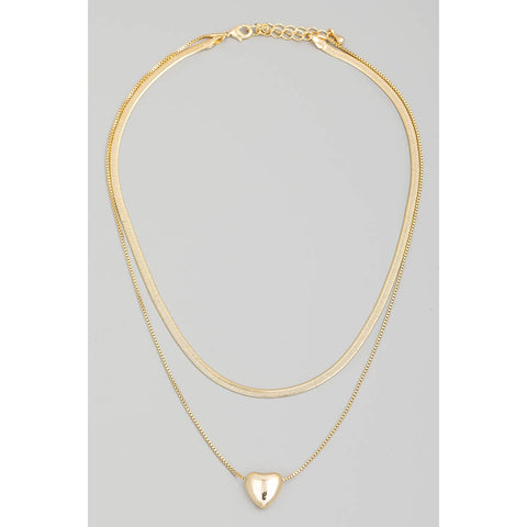 Layered Chain Heart Pendant