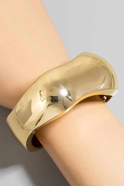 Wide Curvy Metallic Bangle
