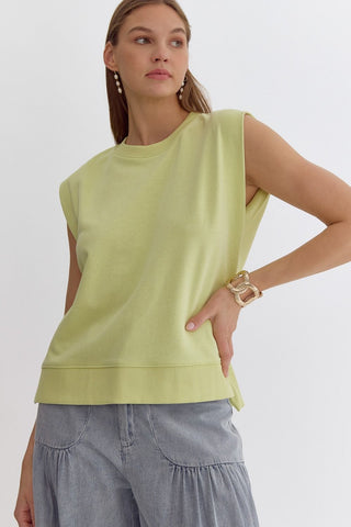 Solid Sleeveless Top Green