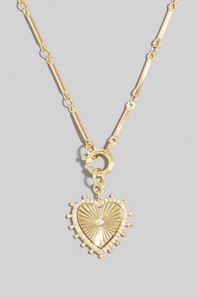 Halo Set Heart Pendant Necklace