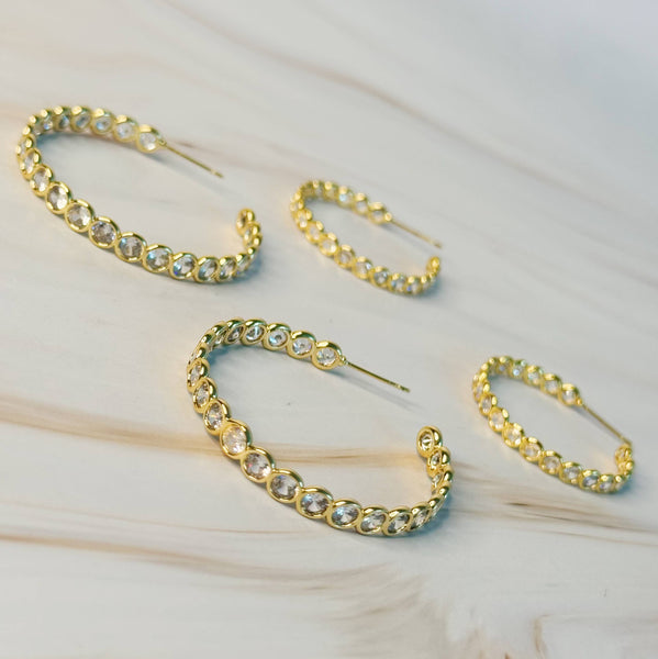 Bezel Crystal Hoop