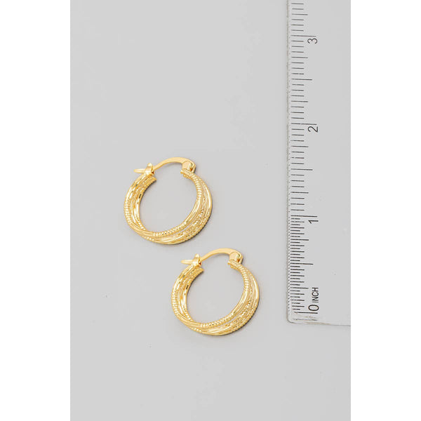 Triple Circle Cutout Gold Hoop