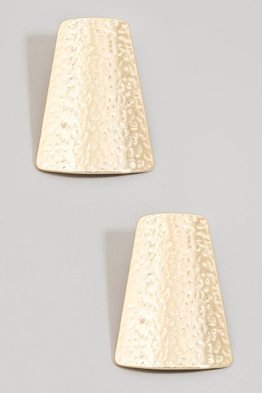 Hammered Shield Stud Earrings