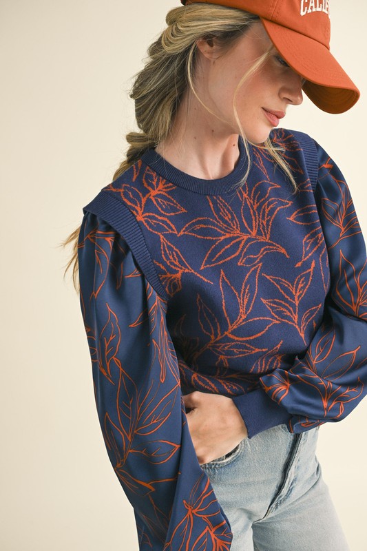 Mixed Media Sweater Top