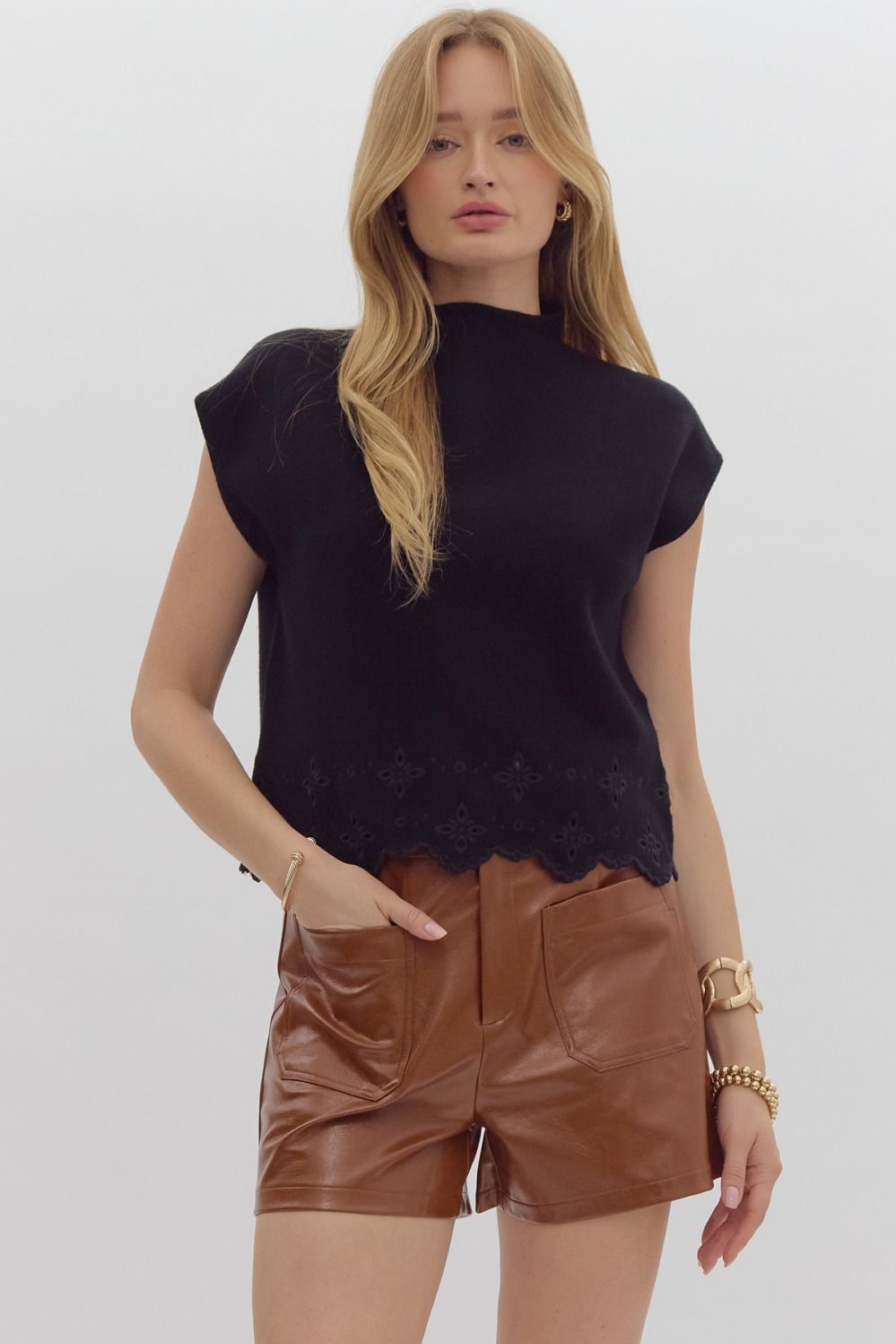 Mock Neck Sweater Black