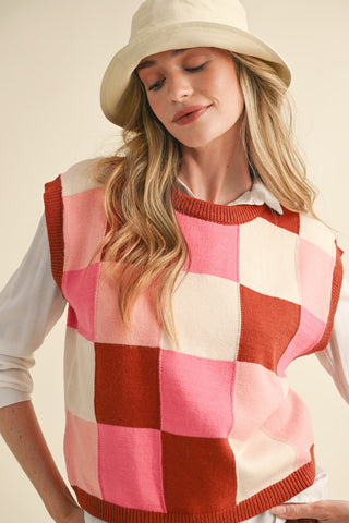 Checkered Sweater Vest