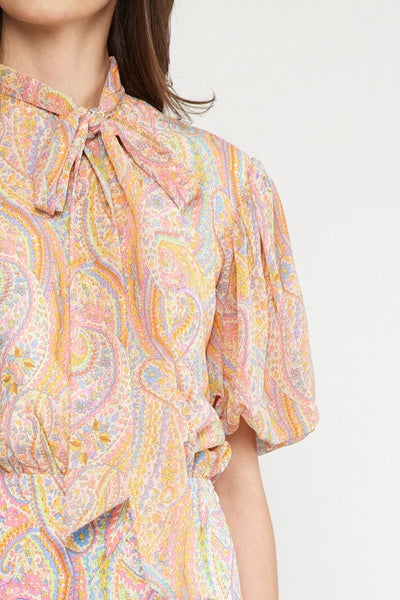 Paisley Print Mock Neck Mini