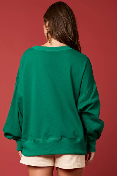 Green Sequin Santa Sweatshirt