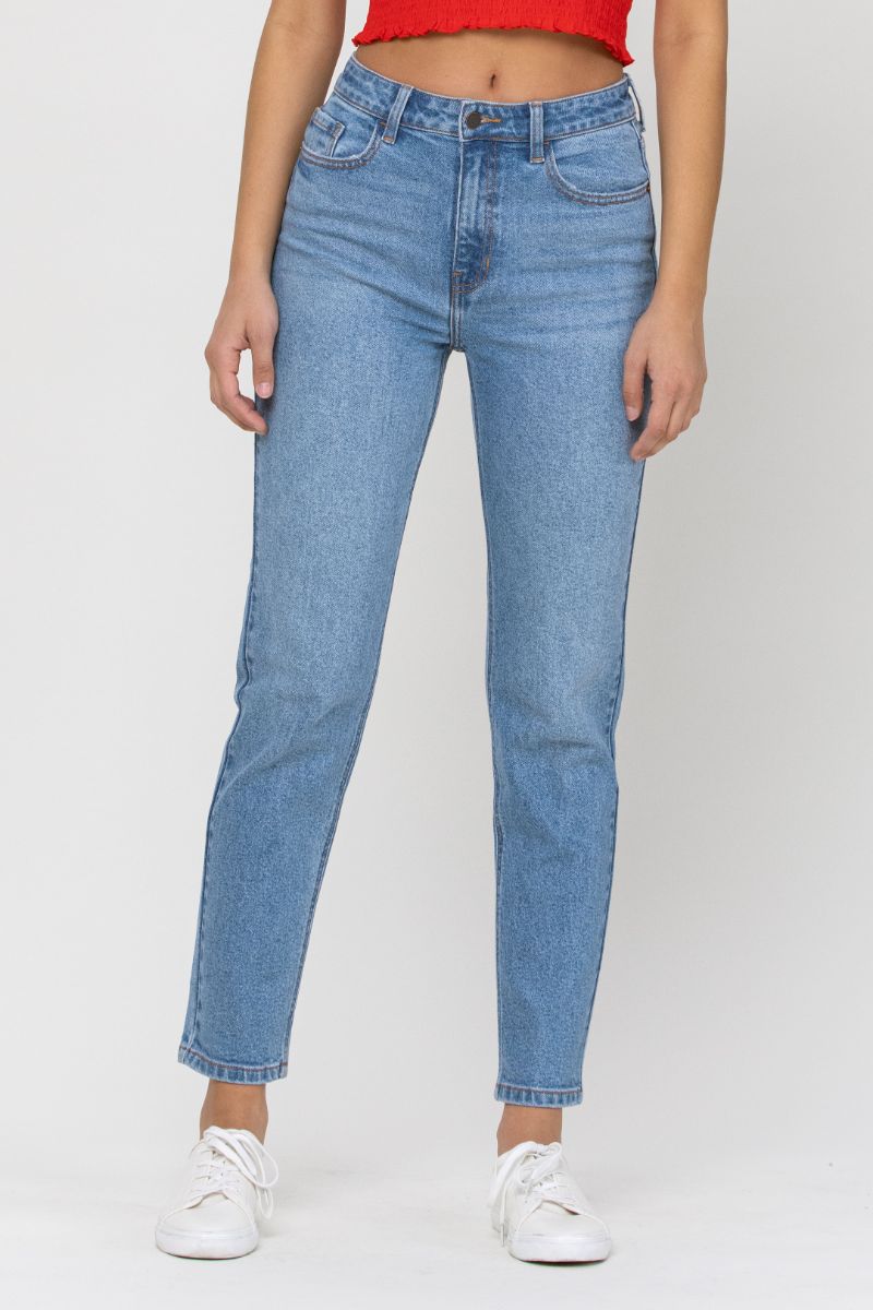 High Rise Slim Straight Denim