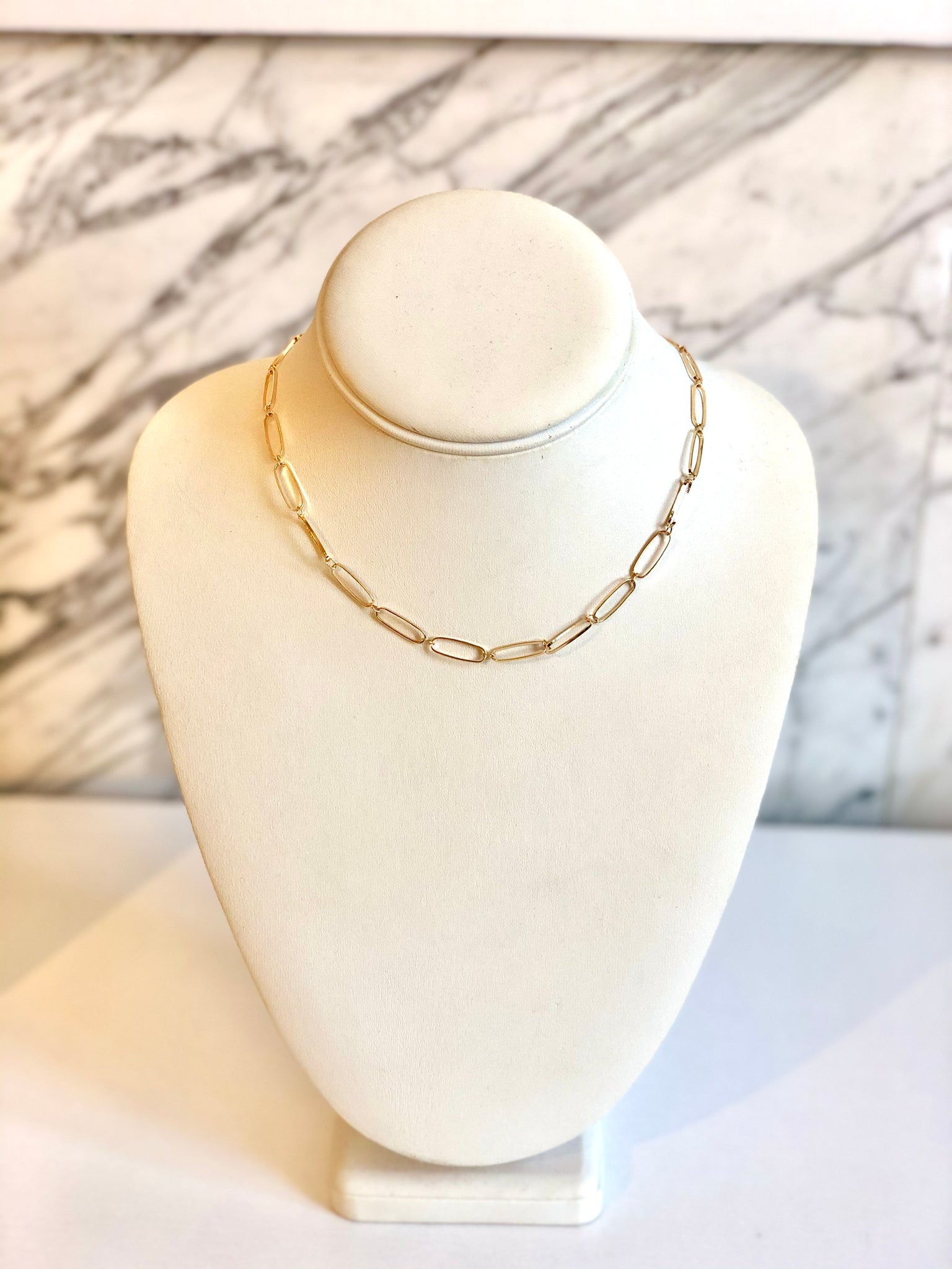 Thin Link Necklace Gold