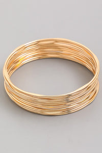 Multi Dainty Bangle Bracelets Gold