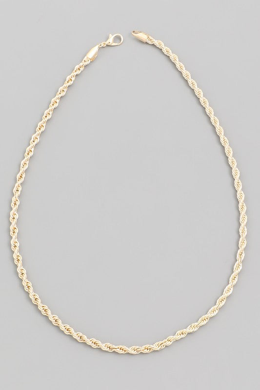 Twist Chain Necklace Gold