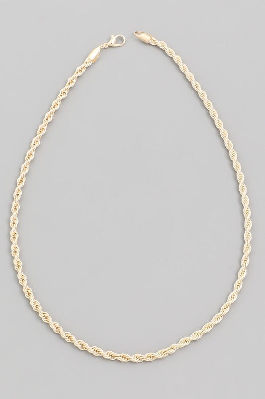 Twist Chain Necklace Gold