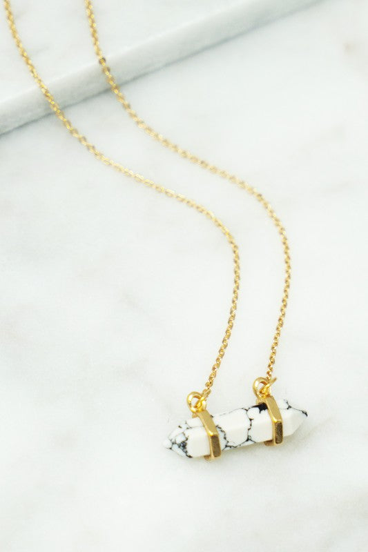 Stone Pendant Necklace Howlite