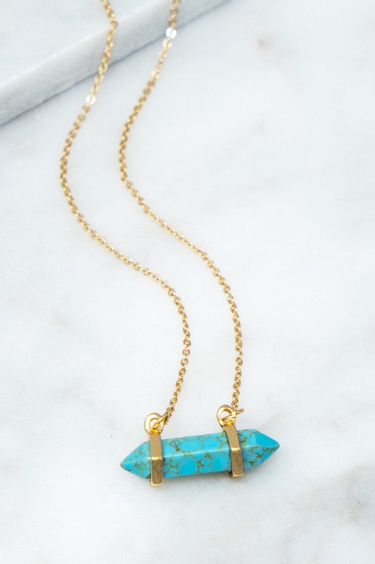Stone Pendant Necklace Turquoise