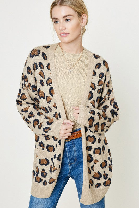 Knitted Leopard Cardigan