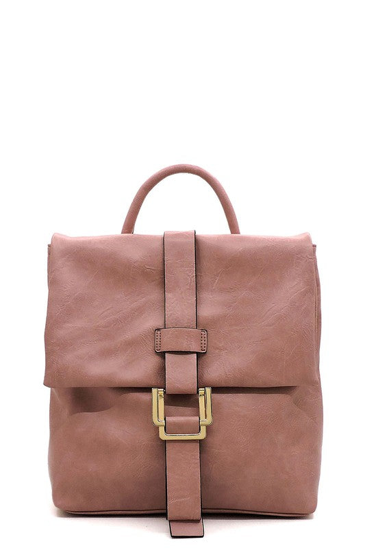 Faux Leather Backpack Mauve