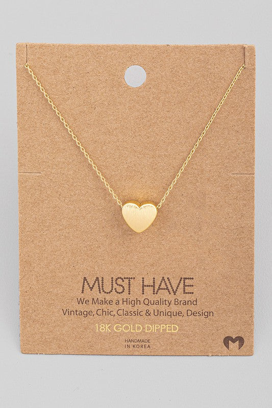 Heart Shaped Necklace Gold