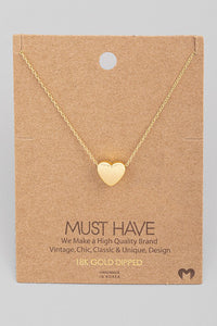 Heart Shaped Necklace Gold