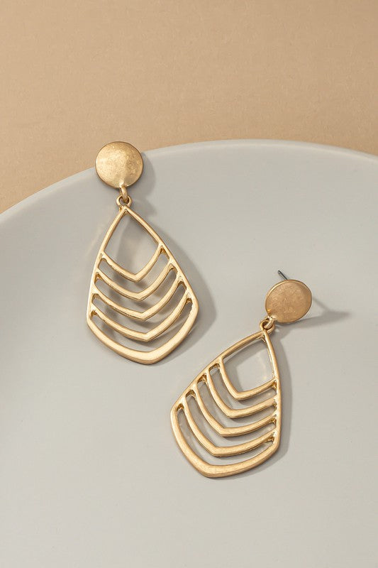 Openwork Metal Earrings Gold