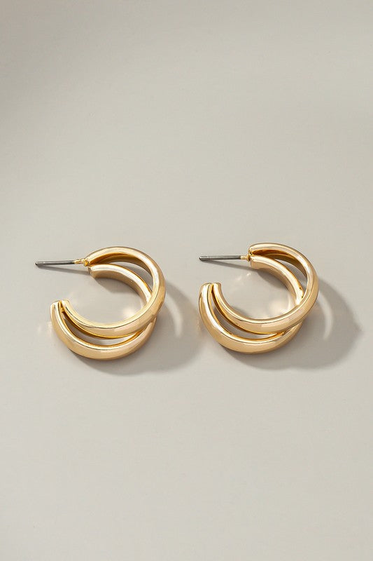 Double Layer Metal Hoop Gold