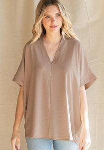 V-Neck Short Sleeve Top Toast