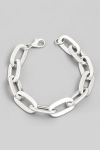 Thick Link Bracelet Silver