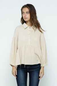 High Low Babydoll Top Vanilla