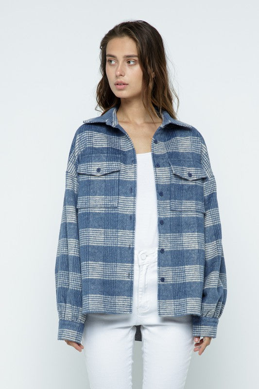 Patterned Shacket Moonlight Blue