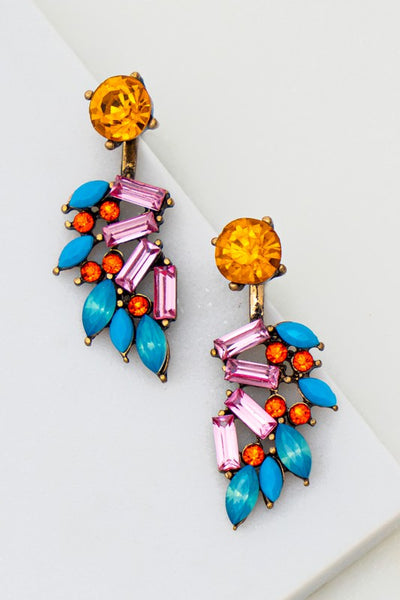 Colored Stone Detachable Earrings Multi