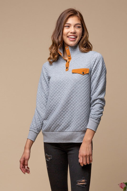 Diamond Cotton Pull Over Heather Gray