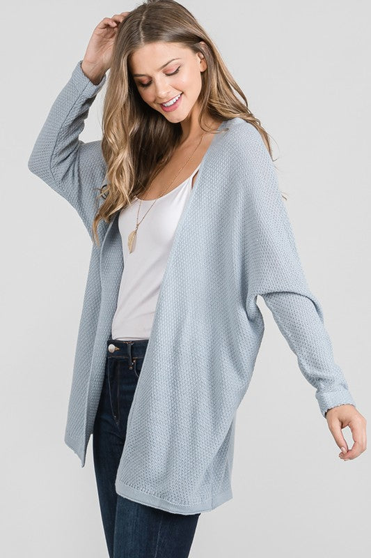 Long Sleeve Cardigan Powder Blue