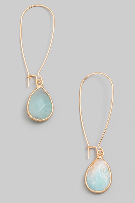 Teardrop Gem Earring Amazonite