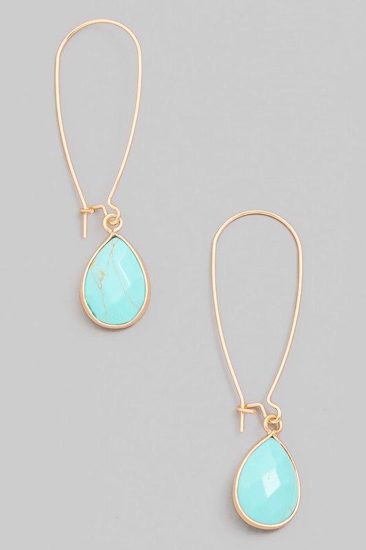 Teardrop Gem Earring Turquoise