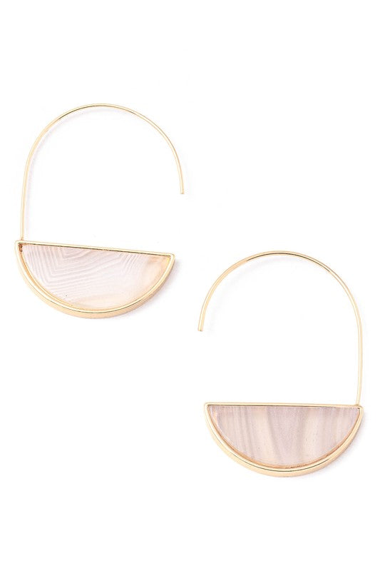 Frosted Half Disc Drop Hoop