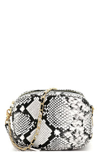 Snake Print Phone Purse Black/White