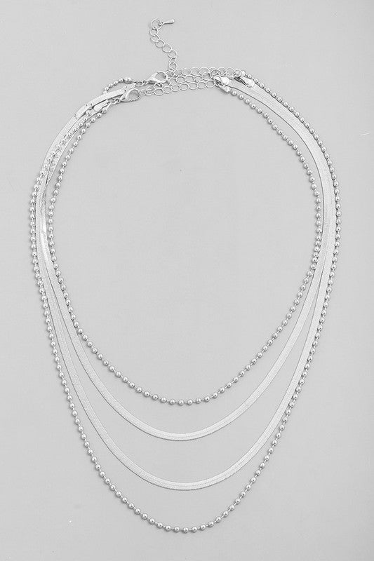 Four Chain Necklace Silver