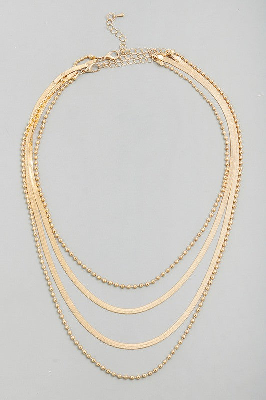 Four Chain Necklace Gold