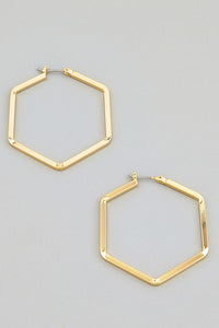 Hexagon Earrings Gold
