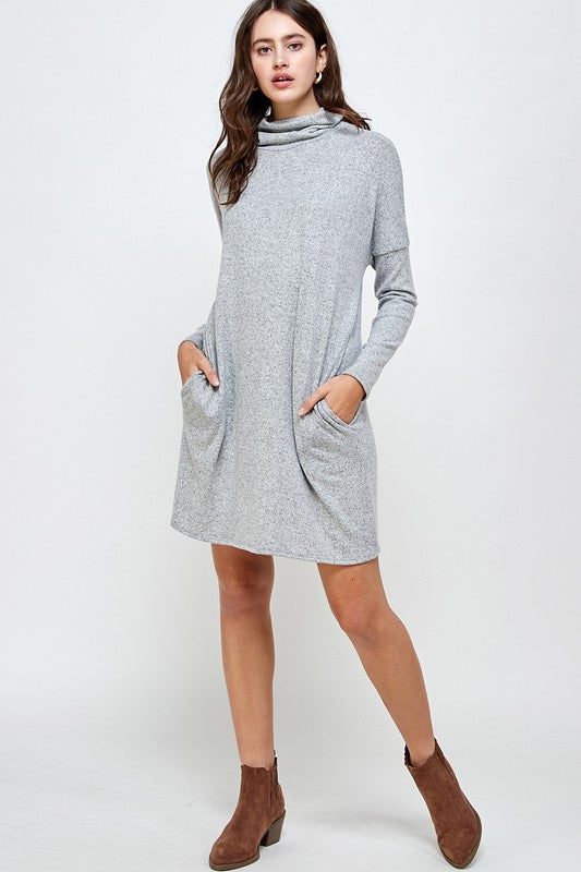 Turtle Sweater Dress Heather Gray