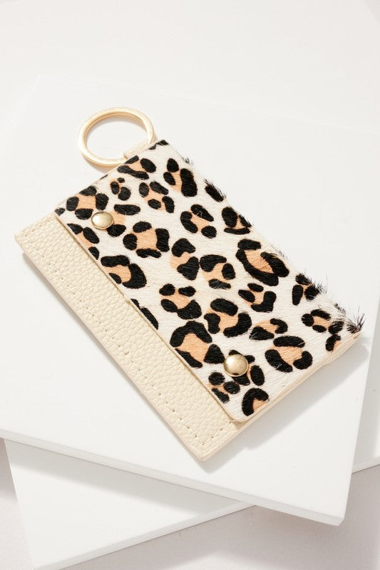 Animal Print Wallet Light White