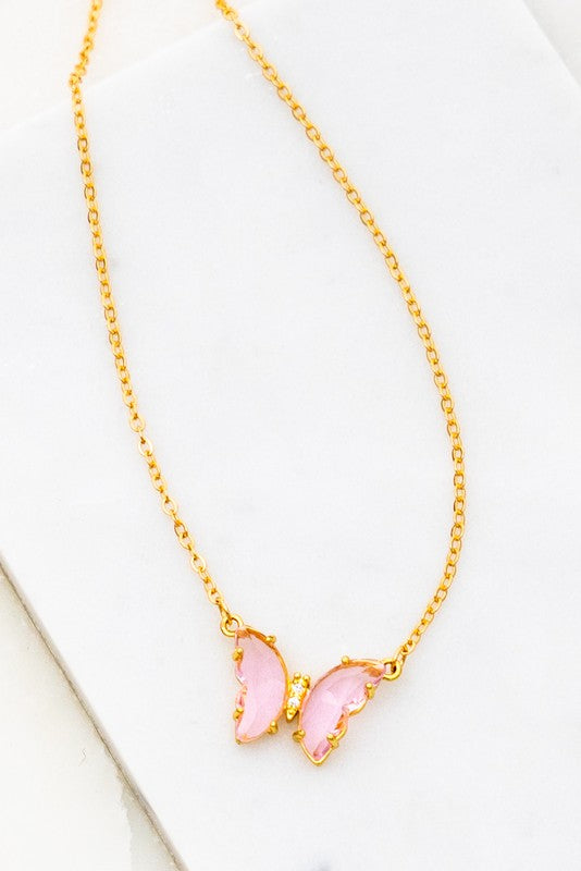 Butterfly Pendant Necklace Violet