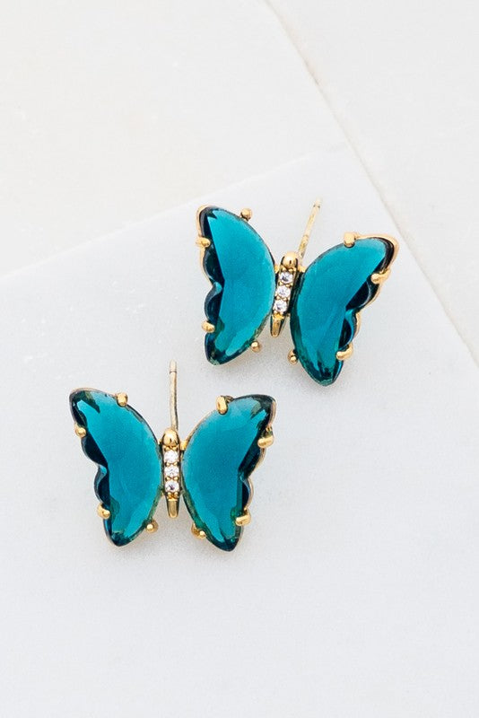 Butterfly Stud Blue