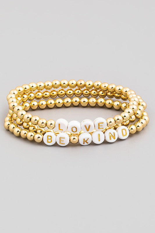 Beaded Letter Bracelet Set Love/Be Kind