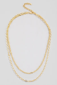Double Layer Textured Chain Gold